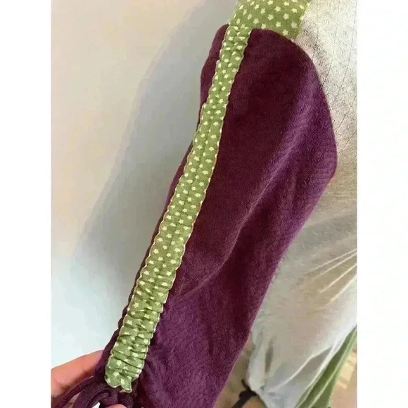 Angels Never Die Maxi Cinched Dress With Tie Retro Goth Boho Peasant MSRP $195 - Picture 6 of 16